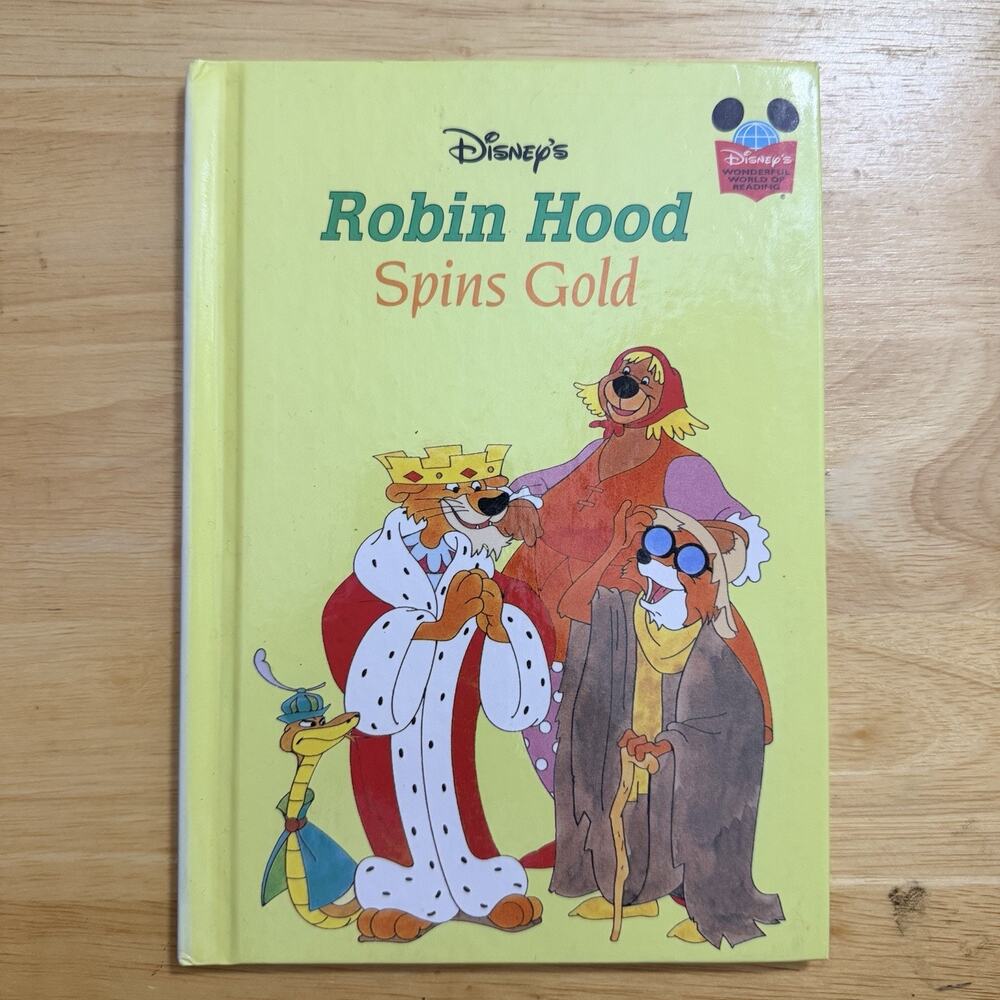 Disneys Robin Hood Spins Gold Hardcover Childrens Book Vintage 1979 Brand New